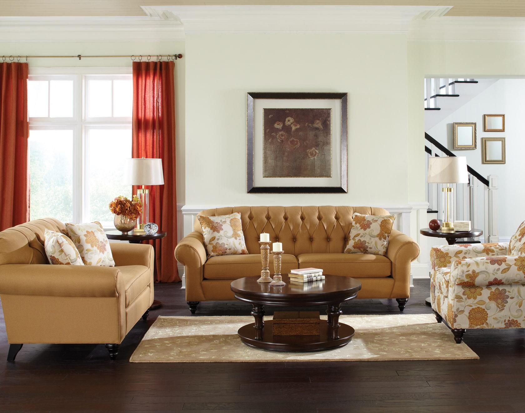 England Stacy 5735 Sofa with Tufted Seat Back Furniture and